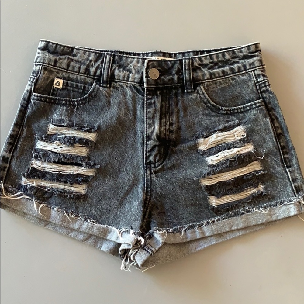 High Waisted Acid washed Jean Shorts Size 3